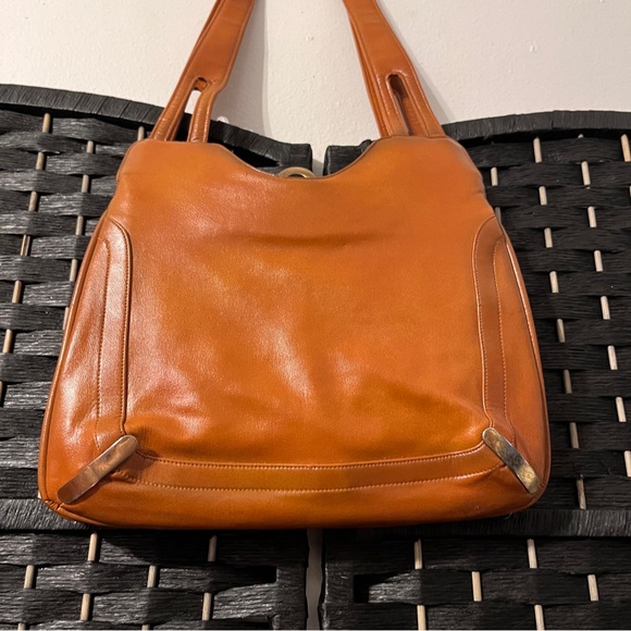 Lou Taylor Vintage Burnt Orange Bag with Mirror - Picture 5 of 10